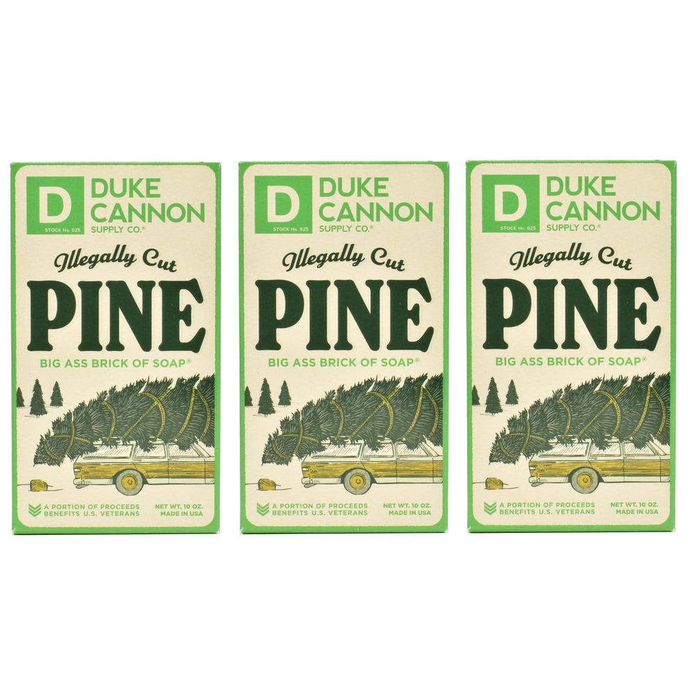 Duke Cannon 3-PACK Christmas Soap; Pine Scented Soap For Men